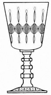 Tiffin Franciscan Deauville Water Goblet   Stem #17301, Cut