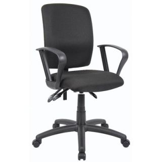 Boss Office Products High Back Upholstered Budget Task Chair B3035 BK Arms L