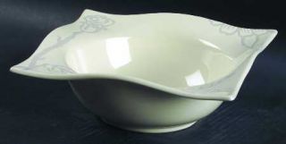 Studio Nova Romantic Bloom Rim Soup Bowl, Fine China Dinnerware   Stoneware, Tan