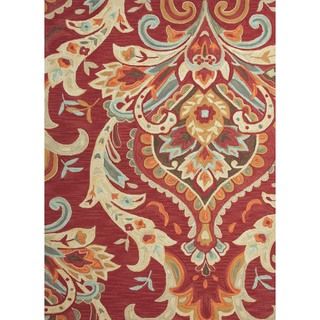 Transitional Red/ Orange Tufted Rug (36 X 56)