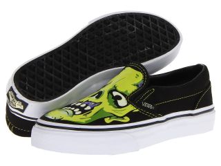 Vans Kids Classic Slip On Glow in the Dark Black) Boys Shoes (Multi)