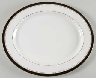 Royal Worcester Howard Black (Gold) 15 Oval Serving Platter, Fine China Dinnerw