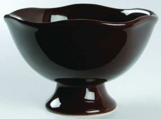Ambiance Ruffled Brown Footed Dessert Bowl, Fine China Dinnerware   All Brown,Un