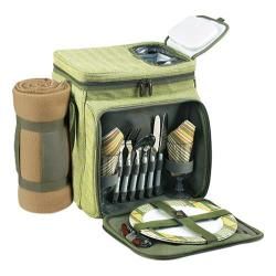Picnic At Ascot Hamptons Picnic Cooler For Two With Blanket Olive Tweed