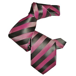 Sophisticated Dmitry Mens Pink Striped Italian Silk Tie
