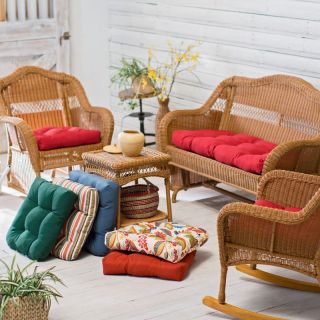 Coral Coast Outdoor Wicker Settee Cushions   Set of 3 Harbor   M068 AFS048 
