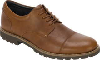 Mens Rockport Channer Oxford   Dark Tan Leather Lace Up Shoes