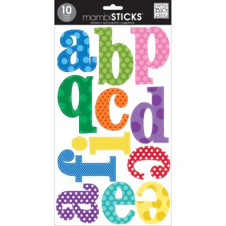 Mambi Large Alphabet Stickers 10 Sheets 7x12 primary Colors With Dots