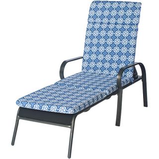 Ali Patio Outdoor Blue/ White Tile Chaise Lounge Cushion