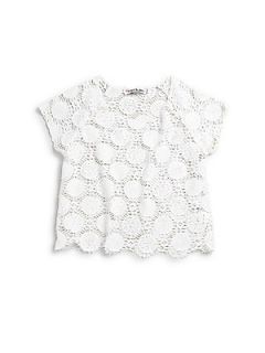 Flowers by Zoe Girls Lace Top   White
