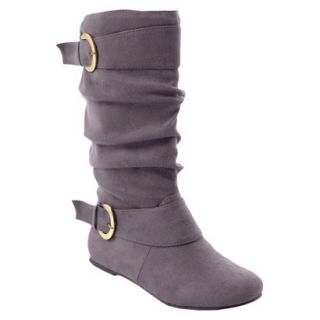 Womens Adi Designs Slouchy Faux Suede Wide Calf Boot   Grey 10