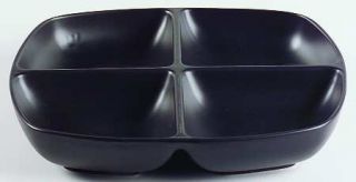Furio Worldview Onyx Tasting Dish 4 Part, Fine China Dinnerware   Solid Black, S