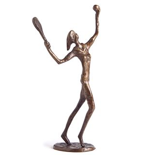 Female Tennis Player Bronze Sculpture
