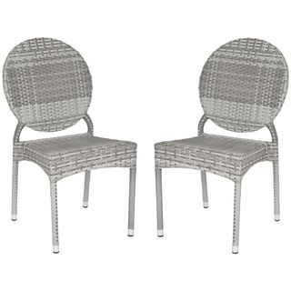 Valdez Grey Indoor Outdoor Stackable Side Chair (set Of 2) (GreyIncludes Two (2) chairsMaterials PE wicker and aluminumSeat dimensions 16.9 inches width and 16.9 inches depthSeat height 18 inchesDimensions 34.6 inches high x 18 inches wide x 22.4 inc