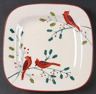 Gibson Designs Winter Cardinals Salad/Dessert Plate, Fine China Dinnerware   Bir