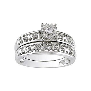 Diamond Accent Bridal Ring Set Sterling Silver, White, Womens