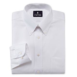 Stafford Performance Pinpoint Oxford Dress Shirt Big and Tall, White, Mens