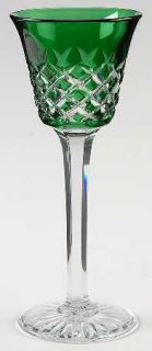 Baccarat Burgos  Emerald Green Rhine Wine   Cut Criss Cross Design On Bowl
