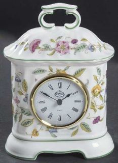 Minton Haddon Hall Mantel Clock, Fine China Dinnerware   Chintz Floral,Green Or