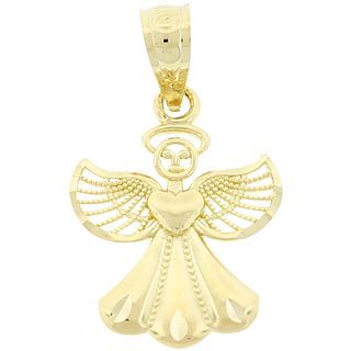 10K Gold Angel Pendant, Yellow, Womens