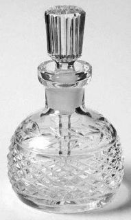 Waterford Glandore Round Perfume Bottle and Stopper   Clear,Plain Foot,Laurel&Cr