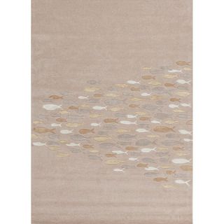 Ivory Hand tufted Transitional Animal print pattern Accent Rug (2 X 3)