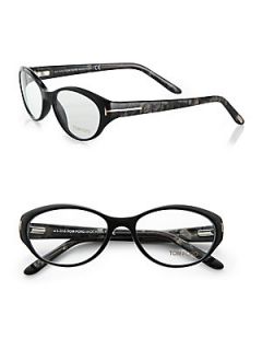 Tom Ford Eyewear Oval Acetate Eyeglasses   Black