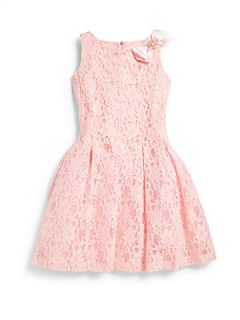 David Charles Girls Lace Dress   Pink