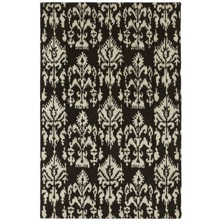 Hand tufted Swanky Black Ikat Wool Rug (2 X 3)