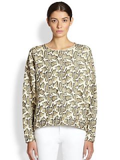 Stella McCartney Cotton Reptile Design Sweater   Black