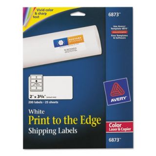 Avery Labels Shipping Labels for Color Laser & Copier, 2 x 3 3/4, Matte White,