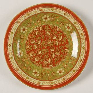 222 Fifth (PTS) Kashmir Appetizer Plate, Fine China Dinnerware   Green,Maroon,Ye