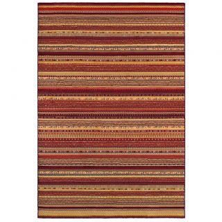 Cadence Adiago/ Ruby cream Power loomed Area Rug (53 X 76) (RubySecondary Colors Cream, Ivory, Navy, Sage Grey, SalmonPattern StripesTip We recommend the use of a non skid pad to keep the rug in place on smooth surfaces.All rug sizes are approximate. D