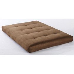 Suede Olive Verticoil Spring 8 inch Thick Full size Futon Mattress