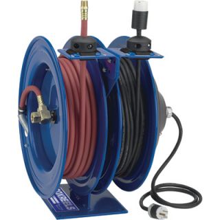Coxreels Combo Air and Electric Hose Reel with Incandescent Cage Light
