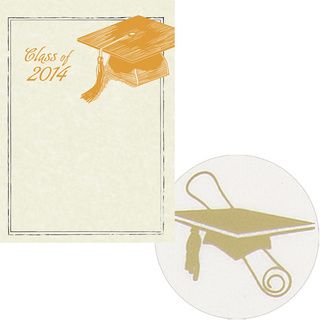 Foil etched Graduation Hat Parchment Paper Invitation Kit