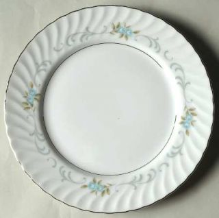 Mikasa Justina Salad Plate, Fine China Dinnerware   Blue Roses & Scrolls