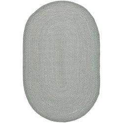 Hand woven Reversible Grey Braided Rug (3 X 5 Oval)