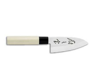 Mercer Cutlery 4 in Deba Utility Knife w/ Single Edge Blade, Rubber Handle, German Steel