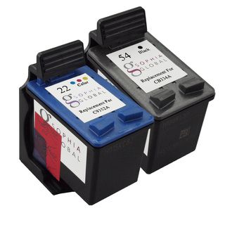 Sophia Global Remanufactured Ink Cartridge Replacement For Hp 54 (1 Black, 1 Color) (multiPrint yield up to 600 pages for black and up to 165 pages for colorModel 1eaHP54B1eaHP22CPack of 2We cannot accept returns on this product.This high quality item 