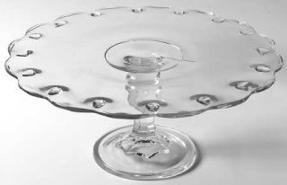 Indiana Glass Teardrop Clear Round Cake Stand   Line #1009, Raised Dot Design