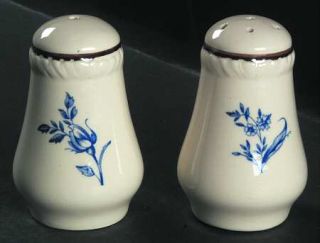 Enoch Wood & Sons Colonial Rose Blue Salt & Pepper Set, Fine China Dinnerware  