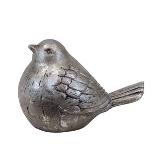 Silver Leaf Ceramic Bird (7 inches x 4.5 inches x 5.5 inchesFor decorative purposes onlyDoes not hold water CeramicSize 7 inches x 4.5 inches x 5.5 inchesFor decorative purposes onlyDoes not hold water)