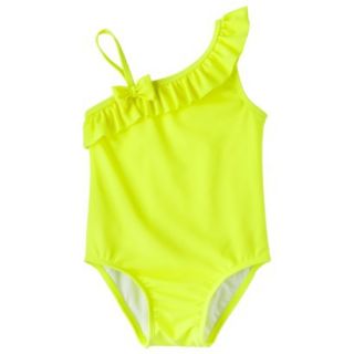 Circo Infant Toddler Girls Ruffle 1 Piece Swimsuit   Yellow 9 M