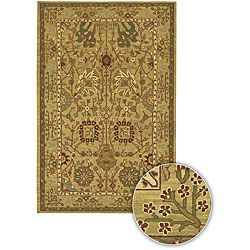 Hand knotted Beige Mandara Wool Rug (79 X 106) (BeigePattern OrientalMeasures 0.25 inch thickTip We recommend the use of a non skid pad to keep the rug in place on smooth surfaces.All rug sizes are approximate. Due to the difference of monitor colors, s