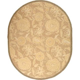 Hand hooked Chelsea Fall Light Brown Wool Rug (76 X 96 Oval)