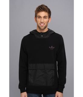 adidas Originals Fabric Mix Hoodie Mens Sweatshirt (Black)