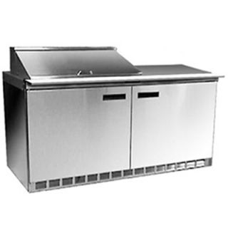 Delfield 64 in Mega Top Refrigerator w/ 2 Doors & 12 Pan Capacity, 16.7 cu ft, 220/1 V