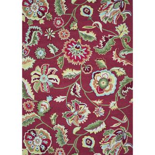 Hand hooked Marley Red Rug (73 X 93)