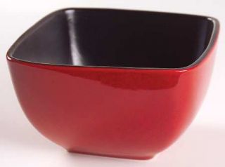 Home Trends Rave Red Square Soup/Cereal Bowl, Fine China Dinnerware   All Red In